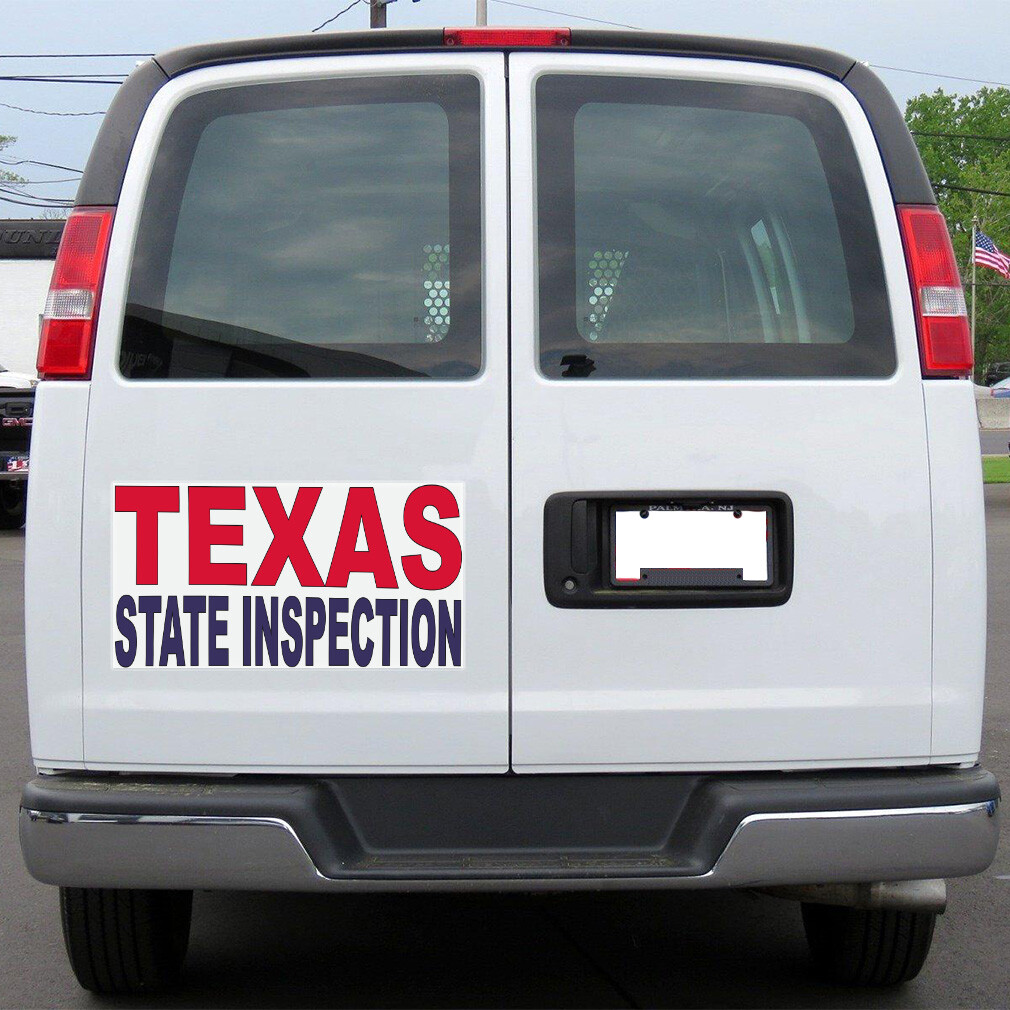 Car Magnet Set of 2 Texas State Inspection Red Blue Industrial Sign