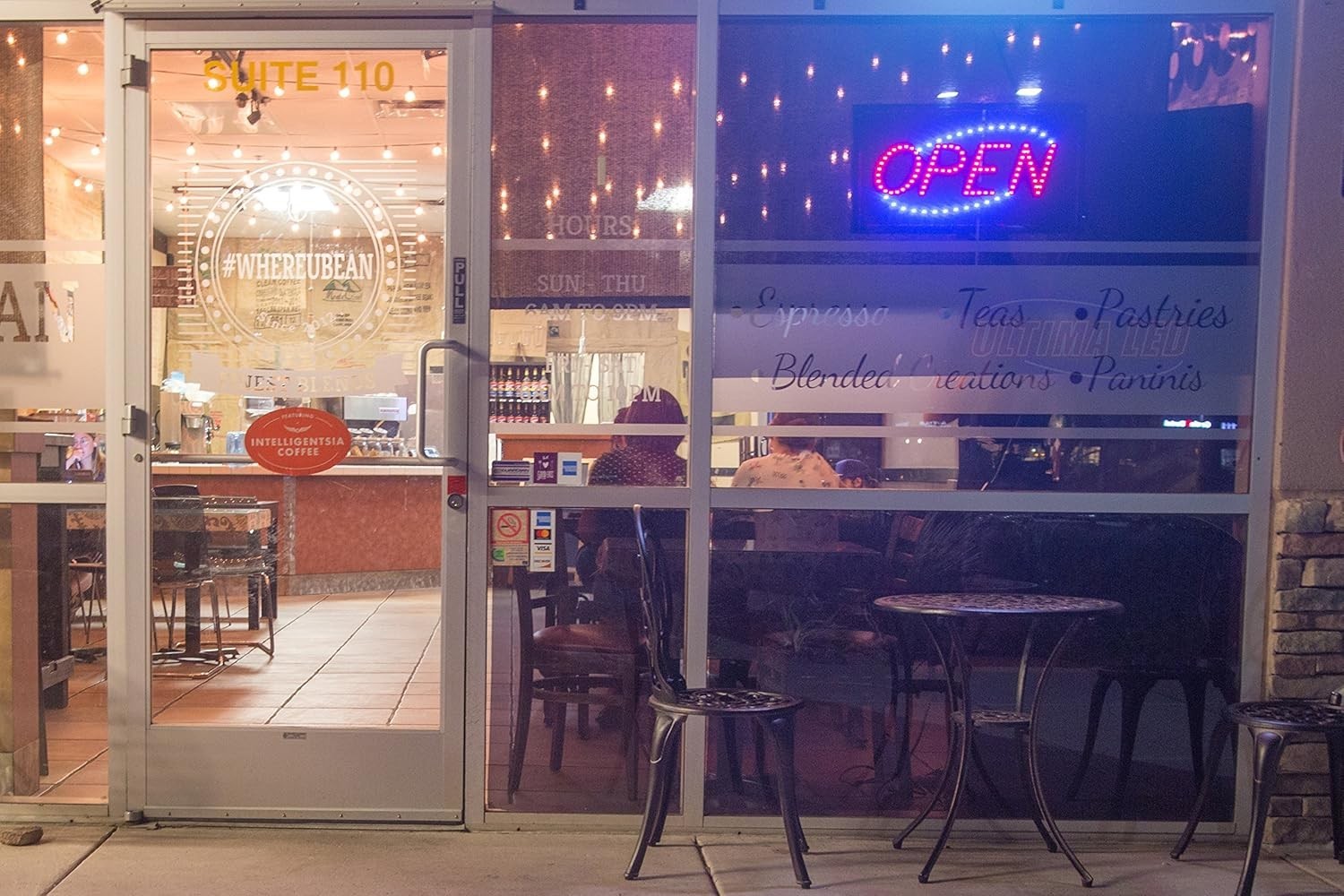 Customizable Neon Open & Closed Sign – Includes Business Hours & Hanging Chain