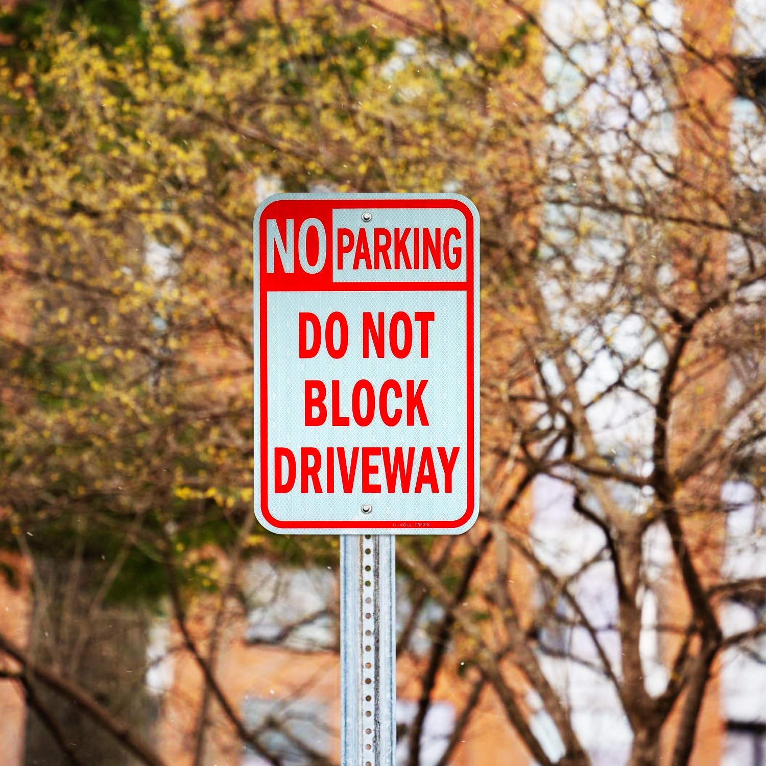 2 Pack 18×12 Inch Large No Parking Signs Reflective Aluminum Fade Resistant
