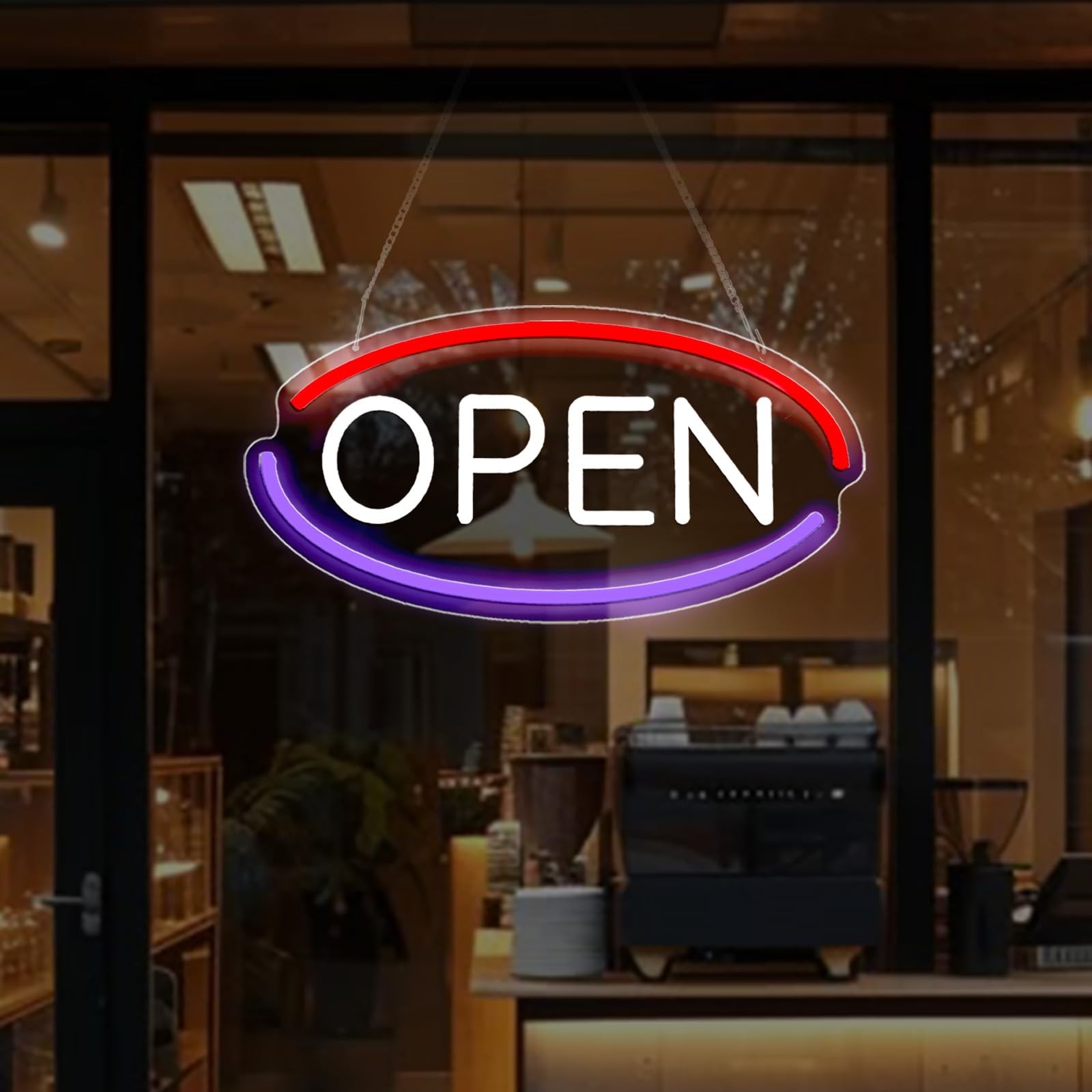 Chongart Open Sign for Business LED Neon Light – 16×8 Inch Ultra Bright Acryl…