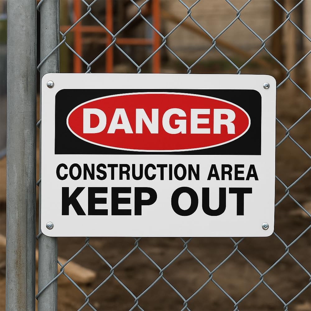4 PCS Construction Area Keep Out Danger Do Not Enter Sign 10×14 Inch Metal