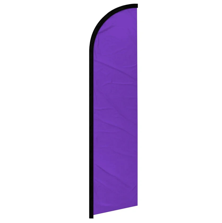 Purple Solid Color Windless Full Sleeve Advertising Blank Purple Banner Flag