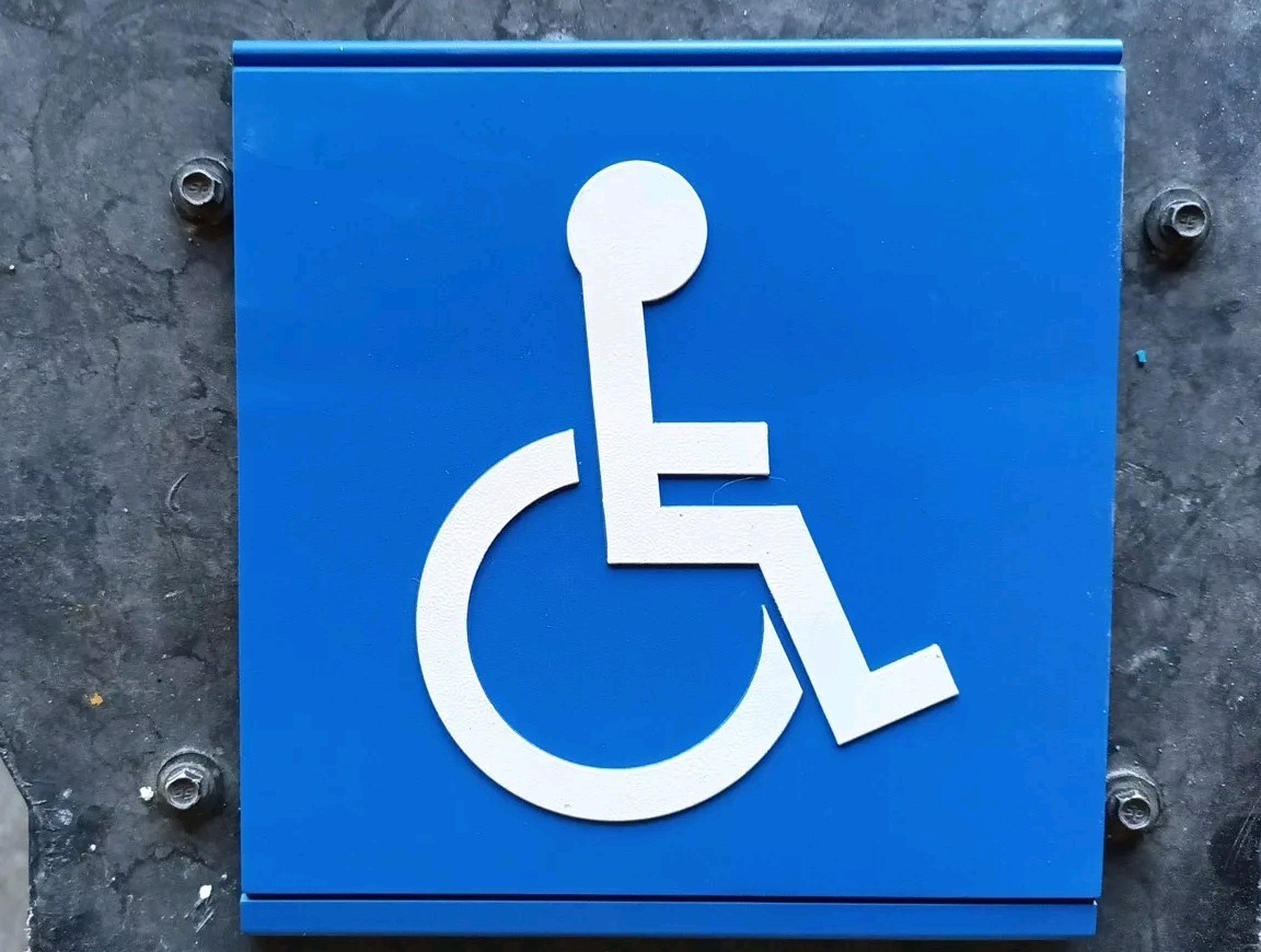 Lot of 6 Handicap 8″ X 8″ X 1/4″ Blue Signs – Raised w/ Aluminum Back