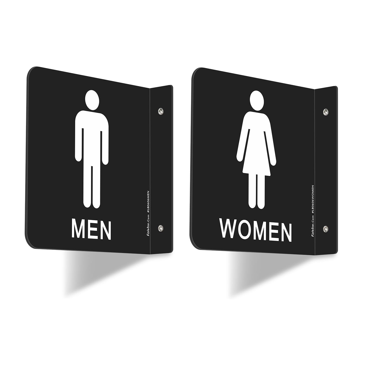 Restroom Sign, Bathroom Signs, (2 Pack) 6 x 6 Inches Acrylic Sign, for Office…