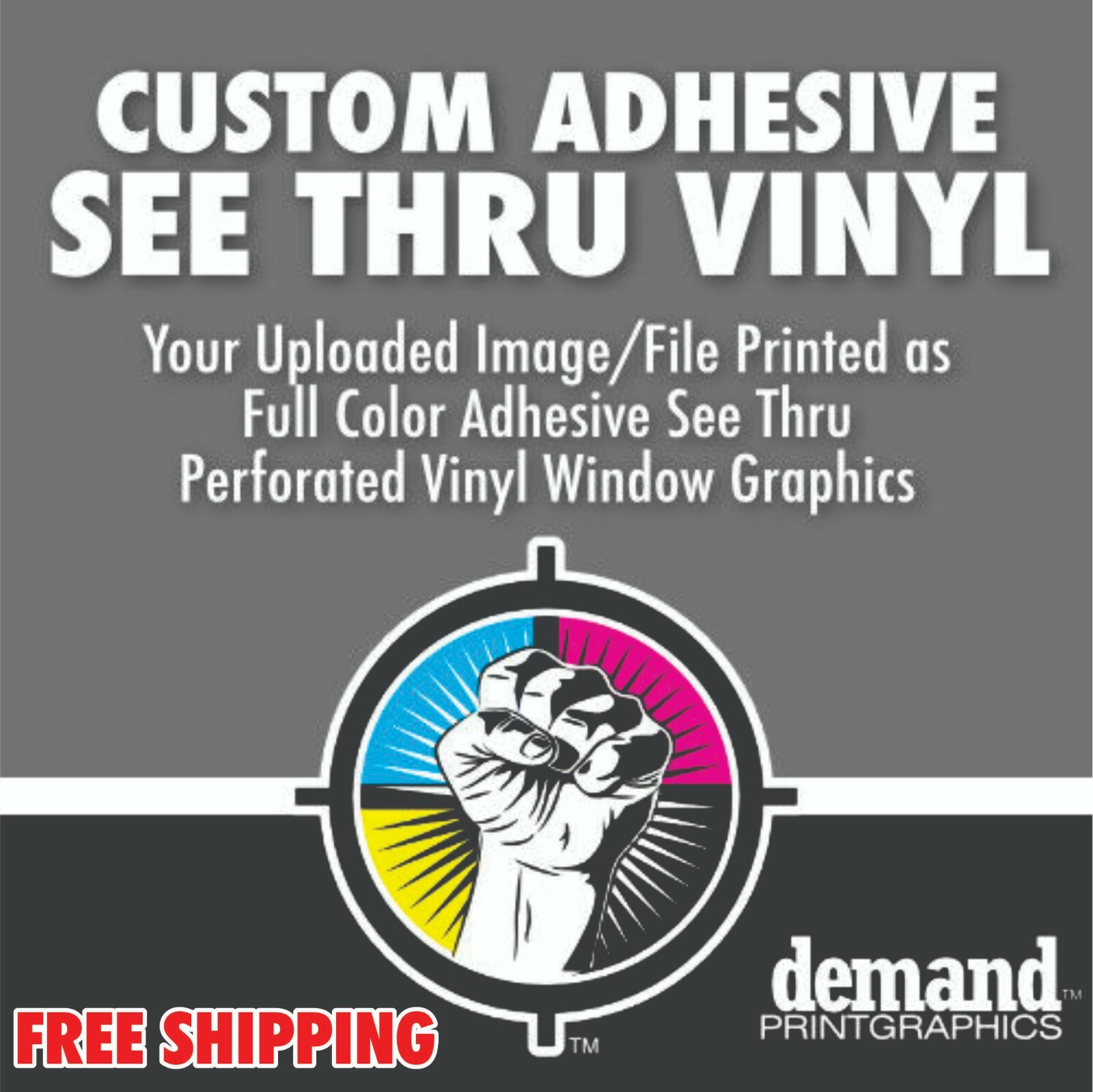 Full Color See Thru Window Vinyl Perforated Window Film – Free Shipping