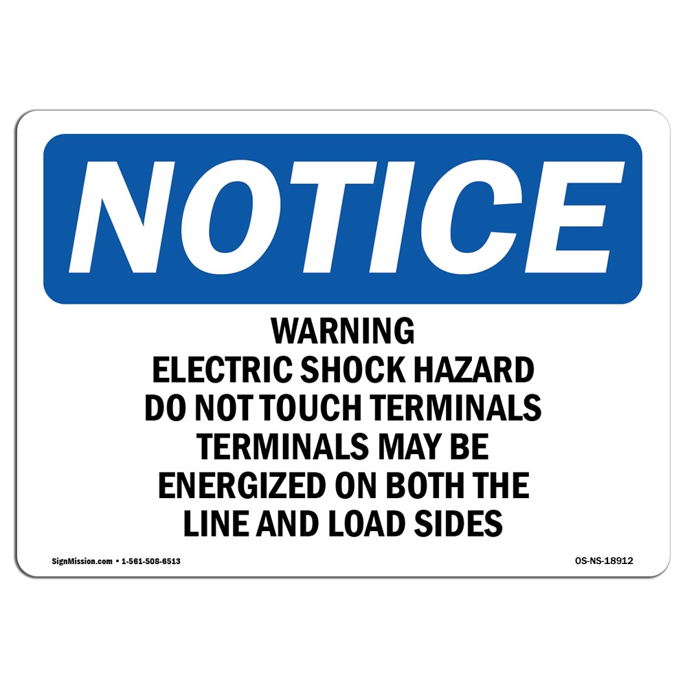 Warning Electric Shock Hazard Do Not Touch OSHA Notice Sign Metal Plastic Decal