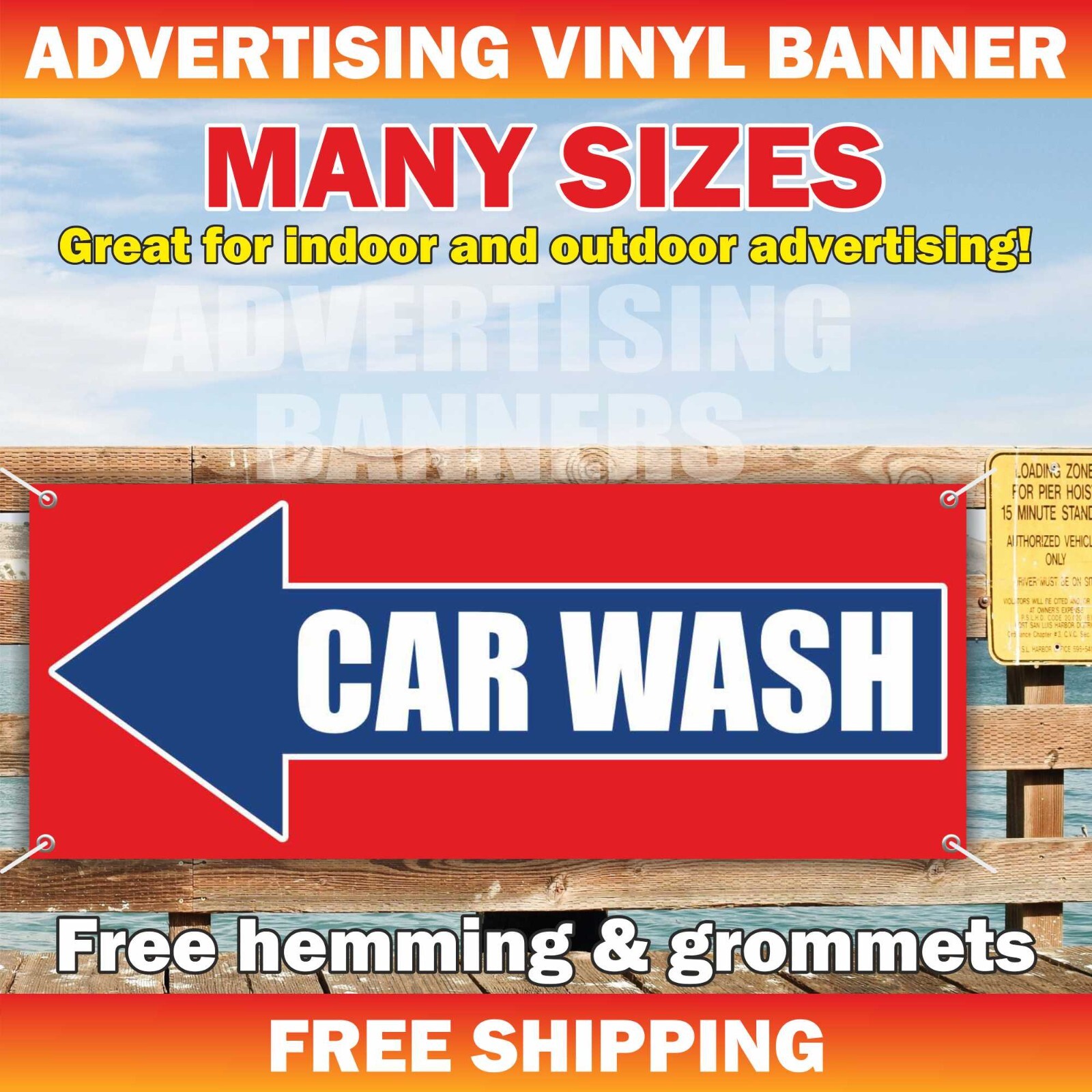 CAR WASH Advertising Banner Vinyl Mesh Sign AUTO DETAILING SERVICES NOW OPEN