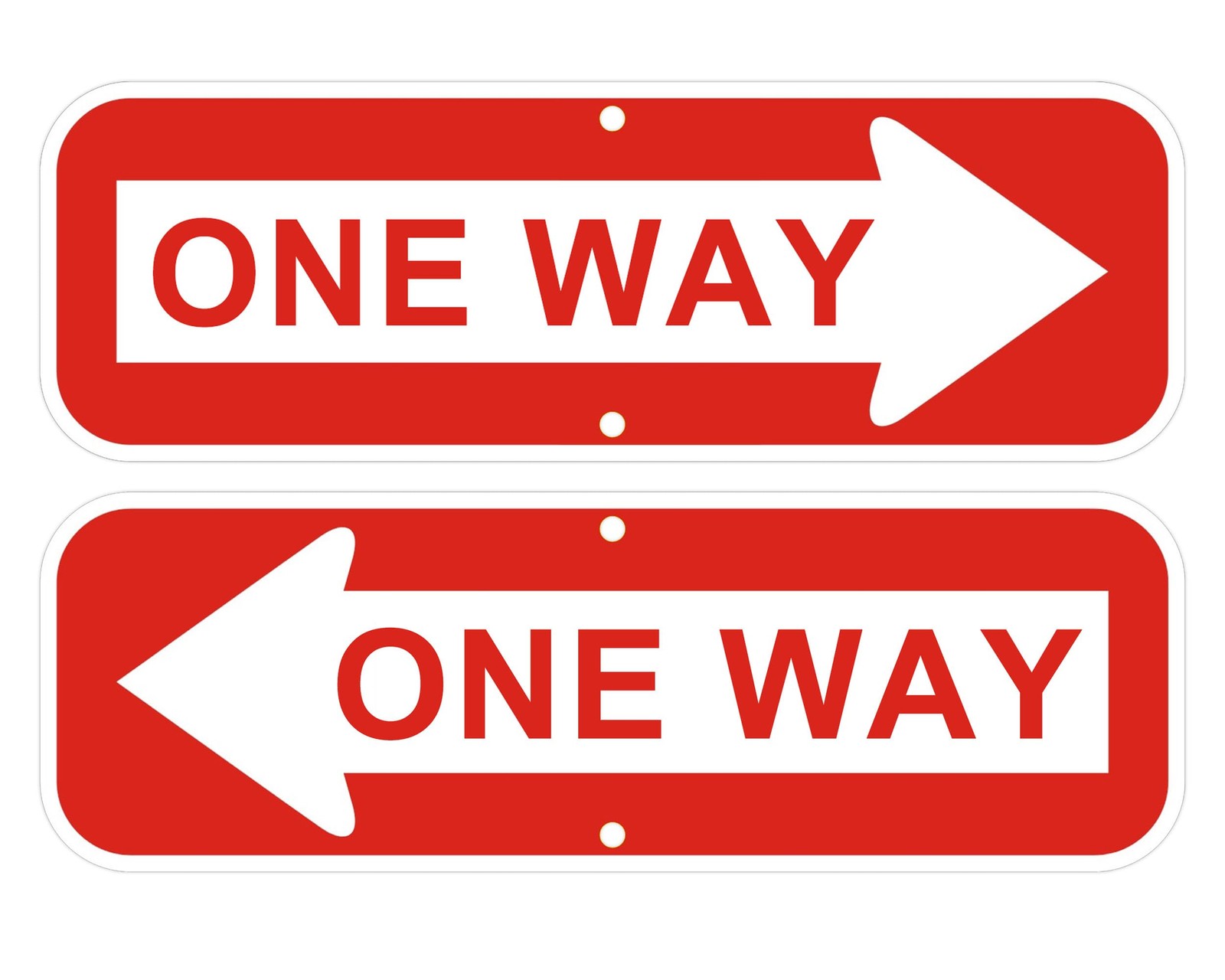 2 Pack One Way Sign with Arrow 18×6 inch Left Right Reflective Aluminum