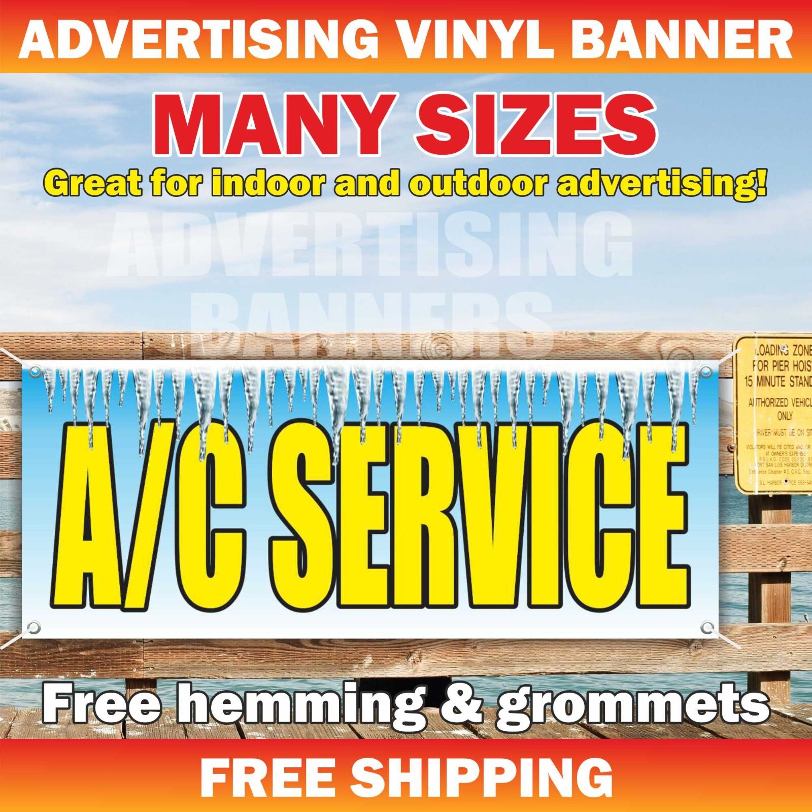 AC SERVICE Advertising Banner Vinyl Mesh Sign Oil Change Auto Repair Shop Garage