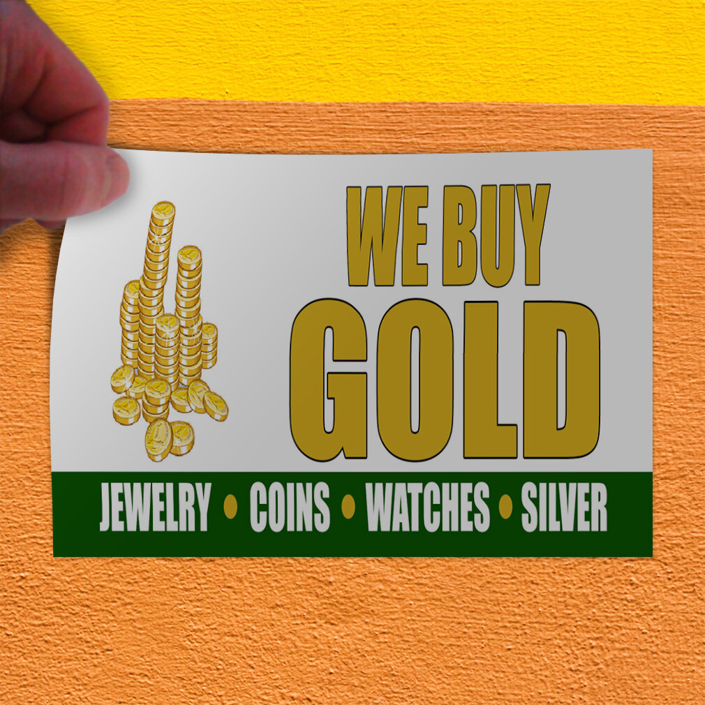 Decal Stickers We Buy Gold Jewelry Coins Watches Silver A Vinyl Store Sign Label