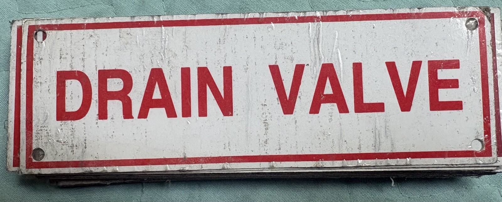 DRAIN VALVE SIGN – pack of 5