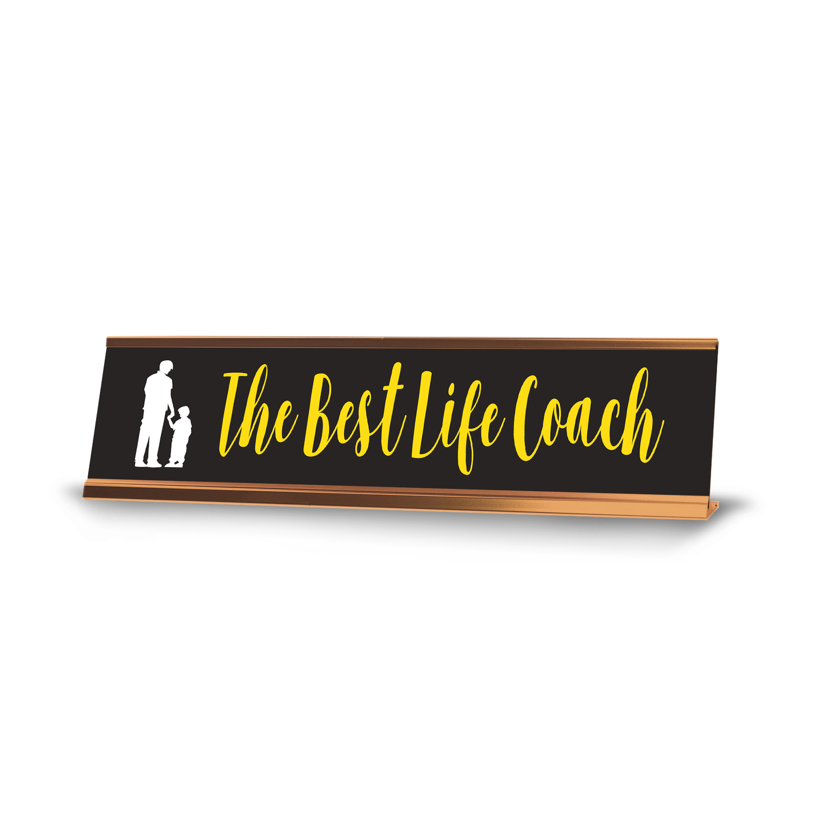 Signs ByLITA The Best Life Coach Gold Frame, Desk Sign (2×8″)