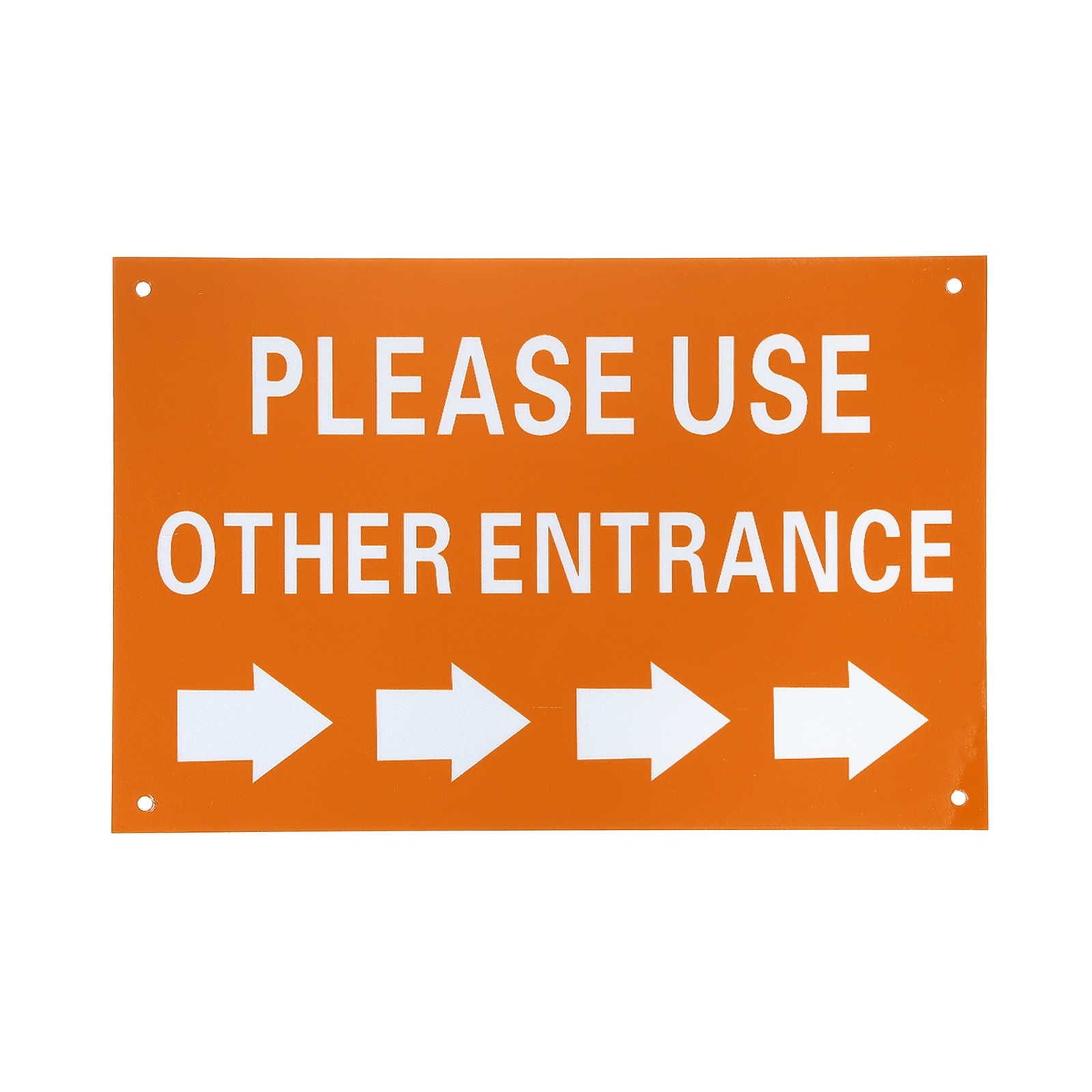 Please Use Other Entrance Sign, Right Arrow, Orange Yellow on Dark White