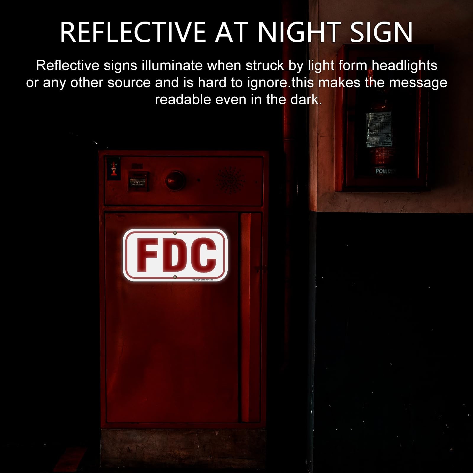 4 Pack 12×6 Inch FDC Sign Fire Department Connection Reflective Aluminum