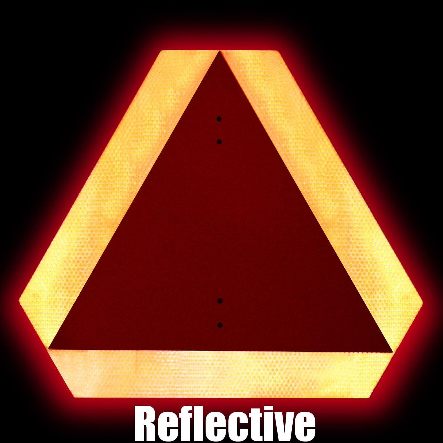 Reflective Slow Moving Vehicle Triangle Sign Aluminum Safety Tractor Cart