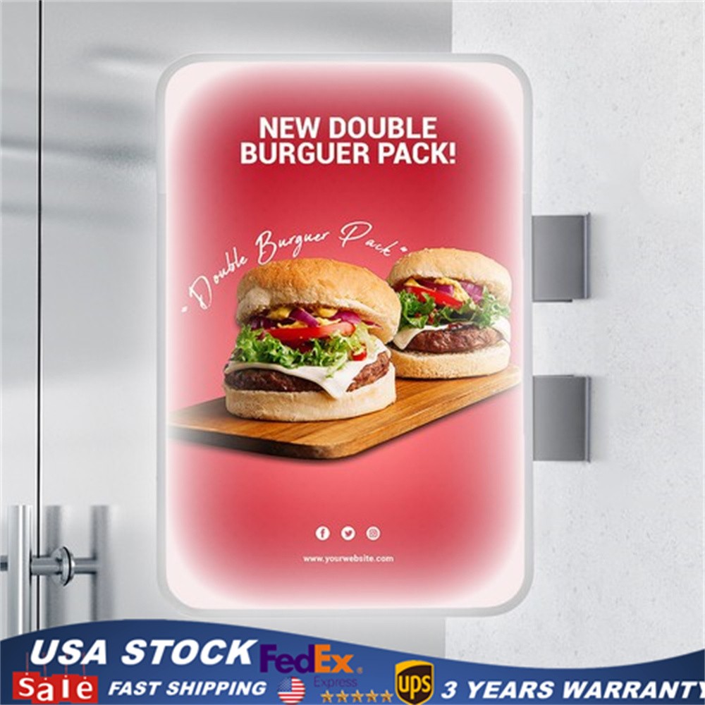 LED Rectangle Double-sided Advertising Light Box Illuminated Projecting Sign