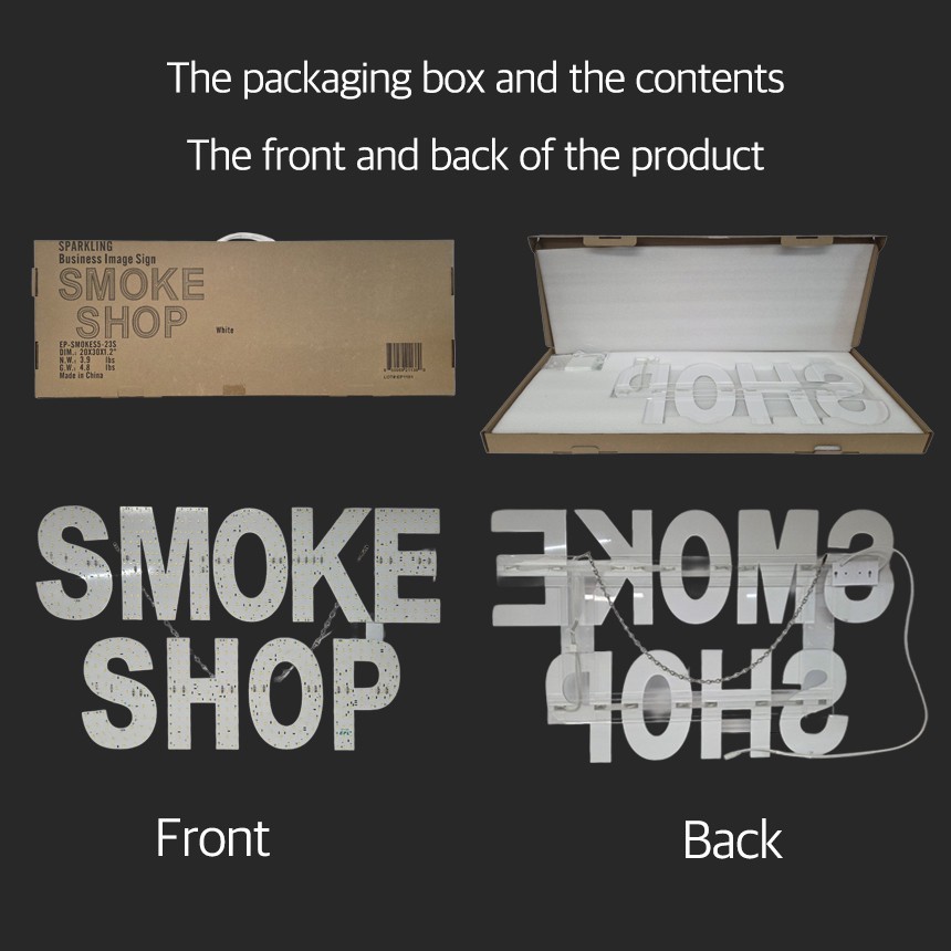 EPL Signs SMOKE SHOP White LED Sign Business 20″x30″ Remote 3G Sparkling Mode