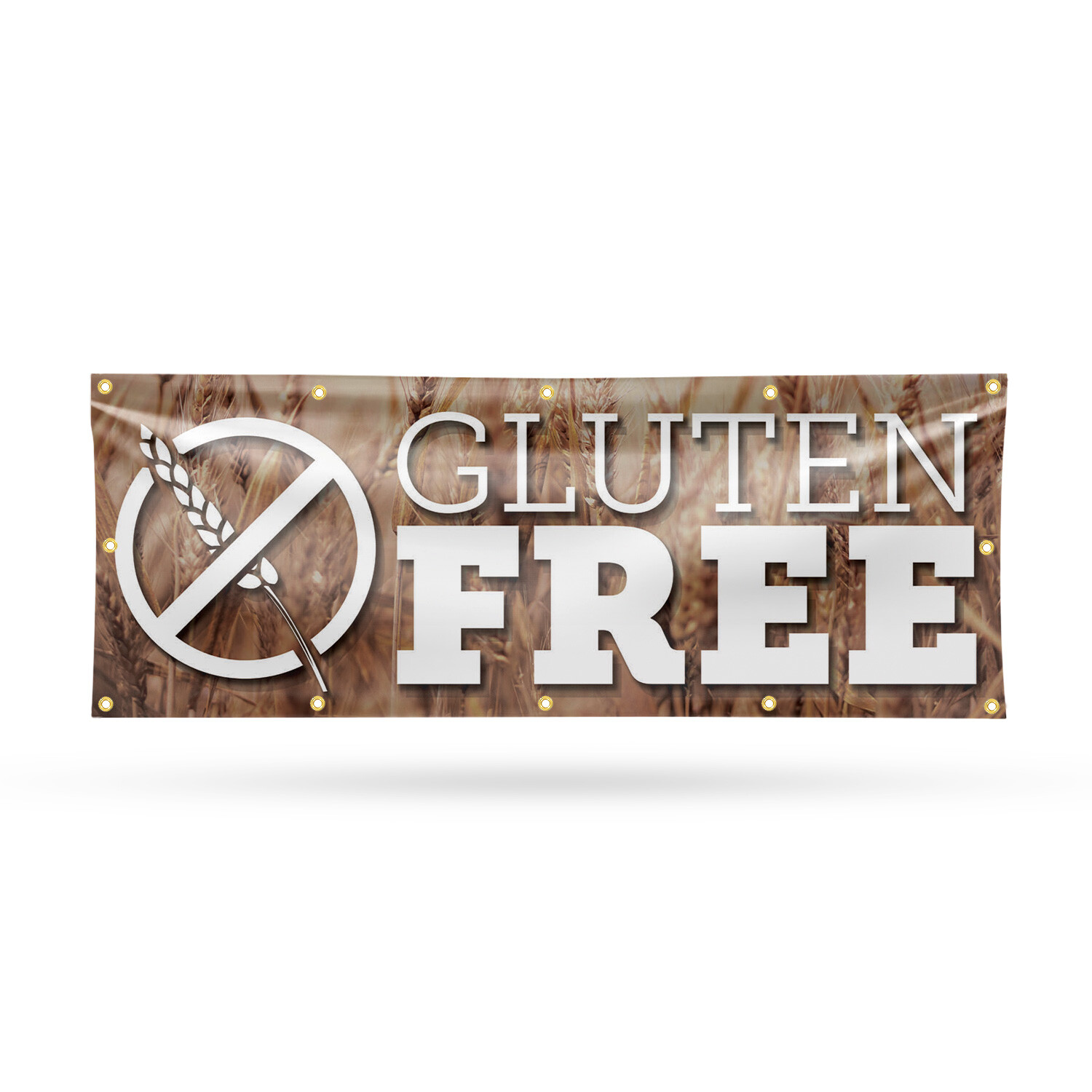 Gluten Free 13 oz Vinyl Banner Sign with Metal Grommets Heavy-Duty Single-Sided