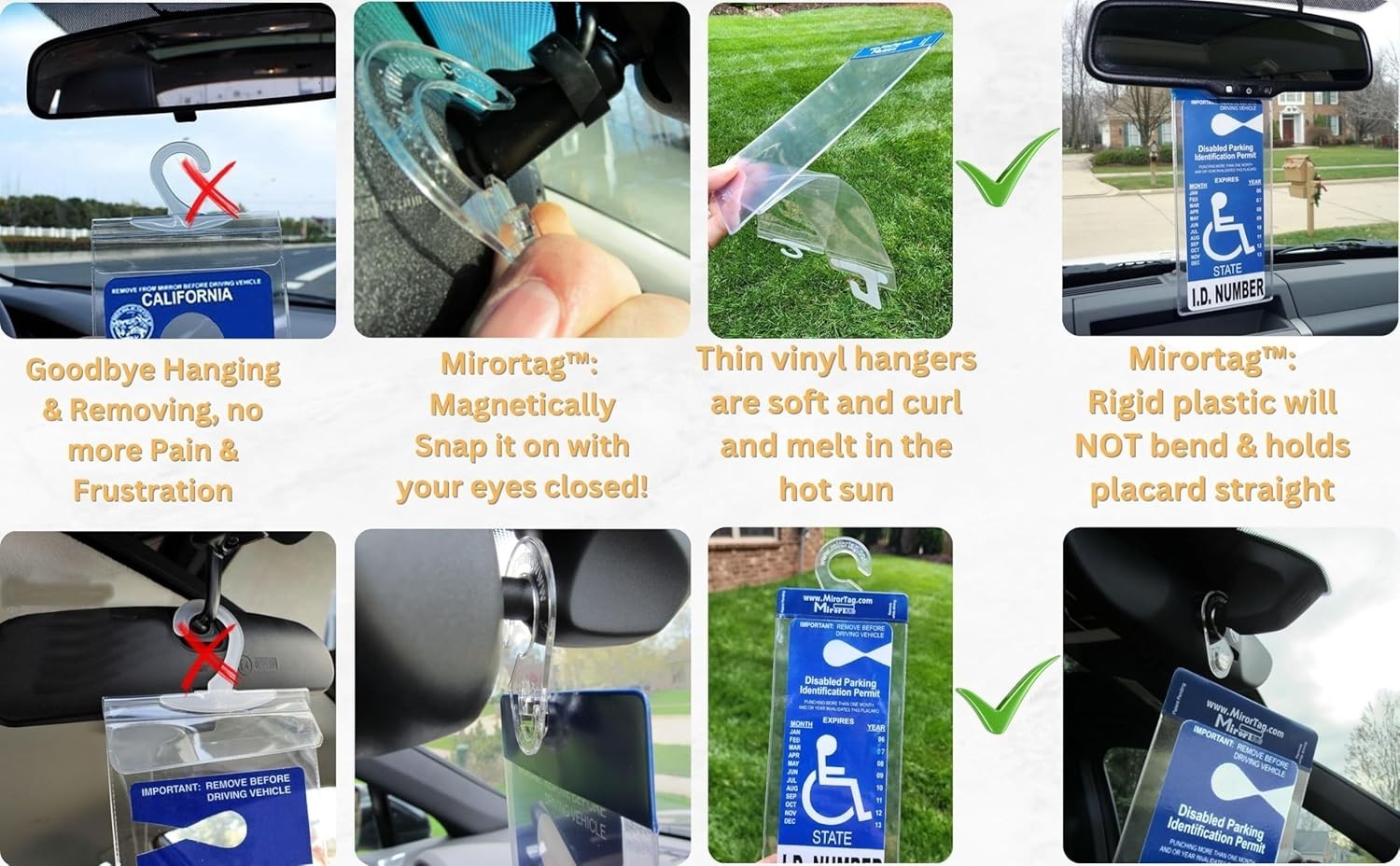 Magnetic Handicap Parking Placard Holder for Easy Vehicle Transfer & Display