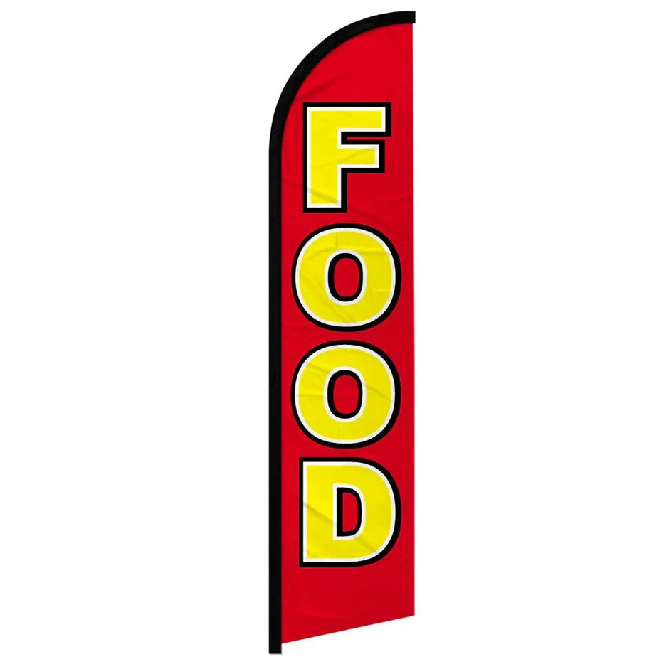 Food Windless Full Sleeve Feather Advertising Food Truck Banner Flag