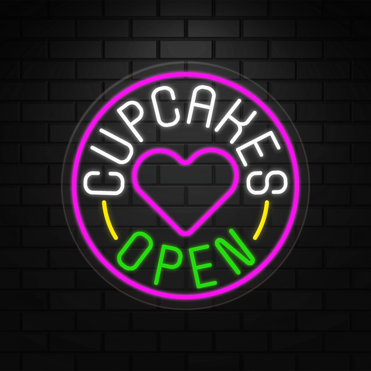 Cupcakes Sign for Business Displays | LED Flex Neon | 26″W x 26″H x 1″D
