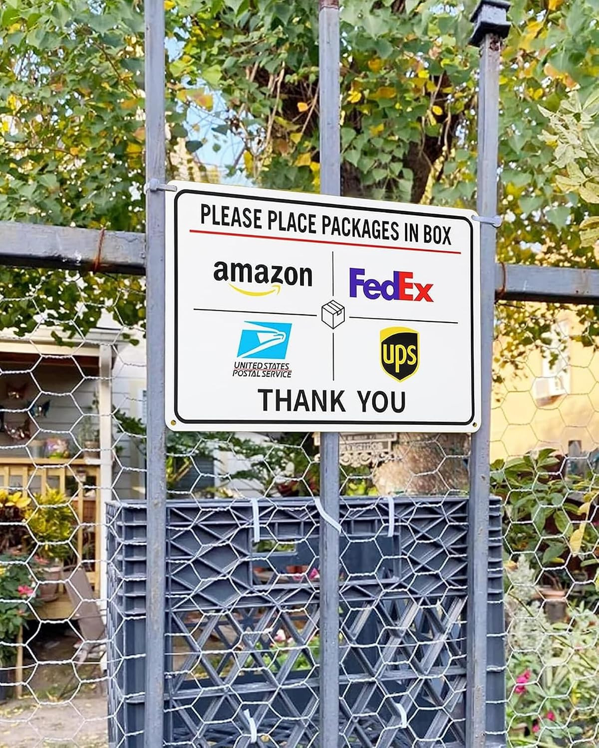 Package Delivery Sign Instructions Amazon UPS Fedex Delivery Box Sign,12″ X 8″ I