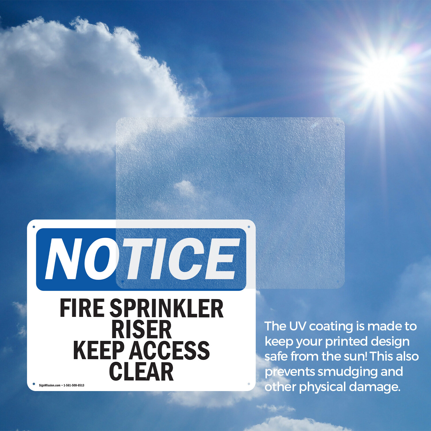 (2 Pack) Fire Sprinkler Riser Keep Access Clear OSHA Notice Sign Decal Metal