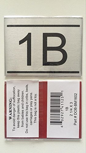 APARTMENT NUMBER SIGN -1B -BRUSHED ALUMINUM (2.25X3, Aluminium)-REF24-1027