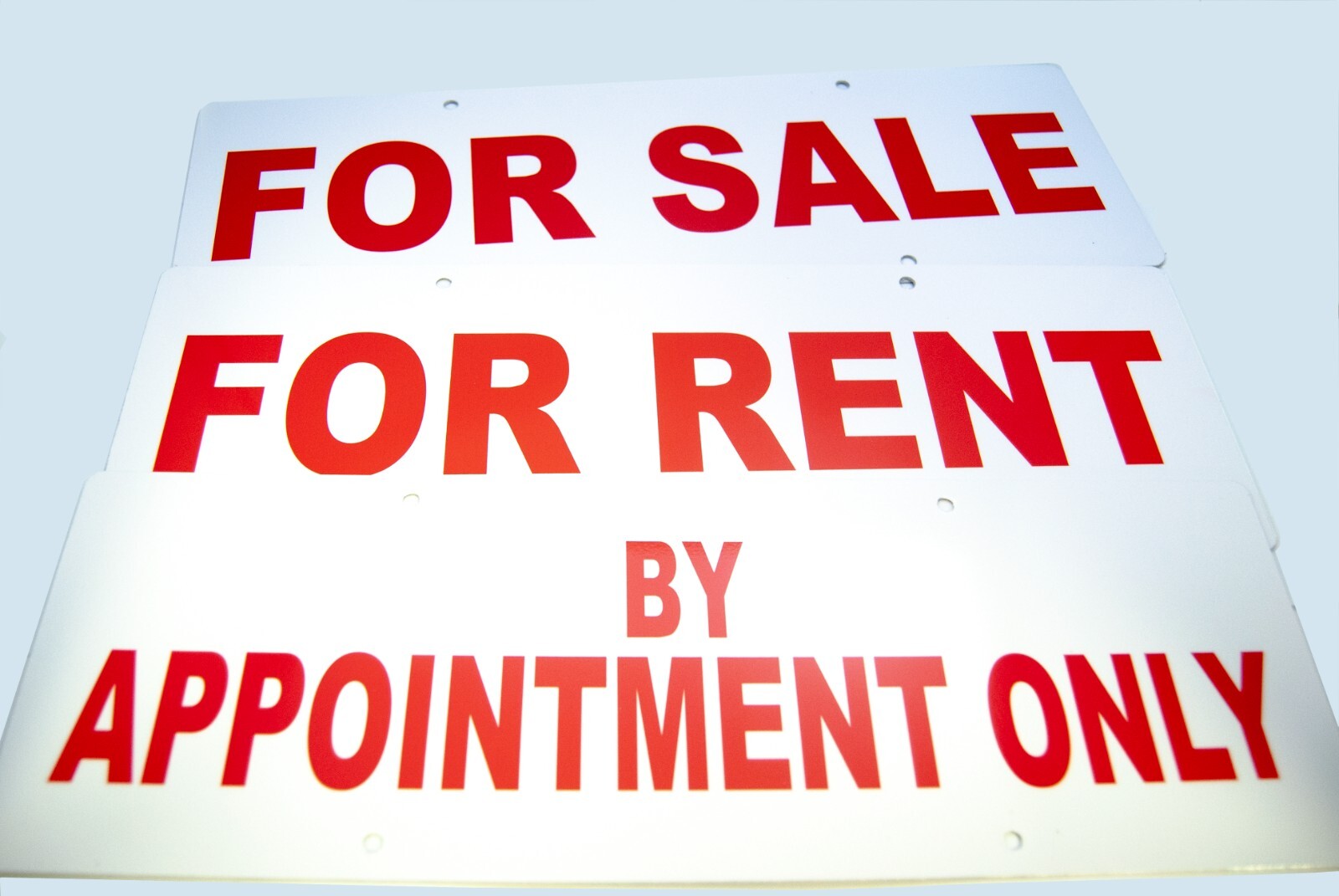 Real Estate Sign Riders Set of 3 Aluminum Signs 18×6 UV Laminate for durability