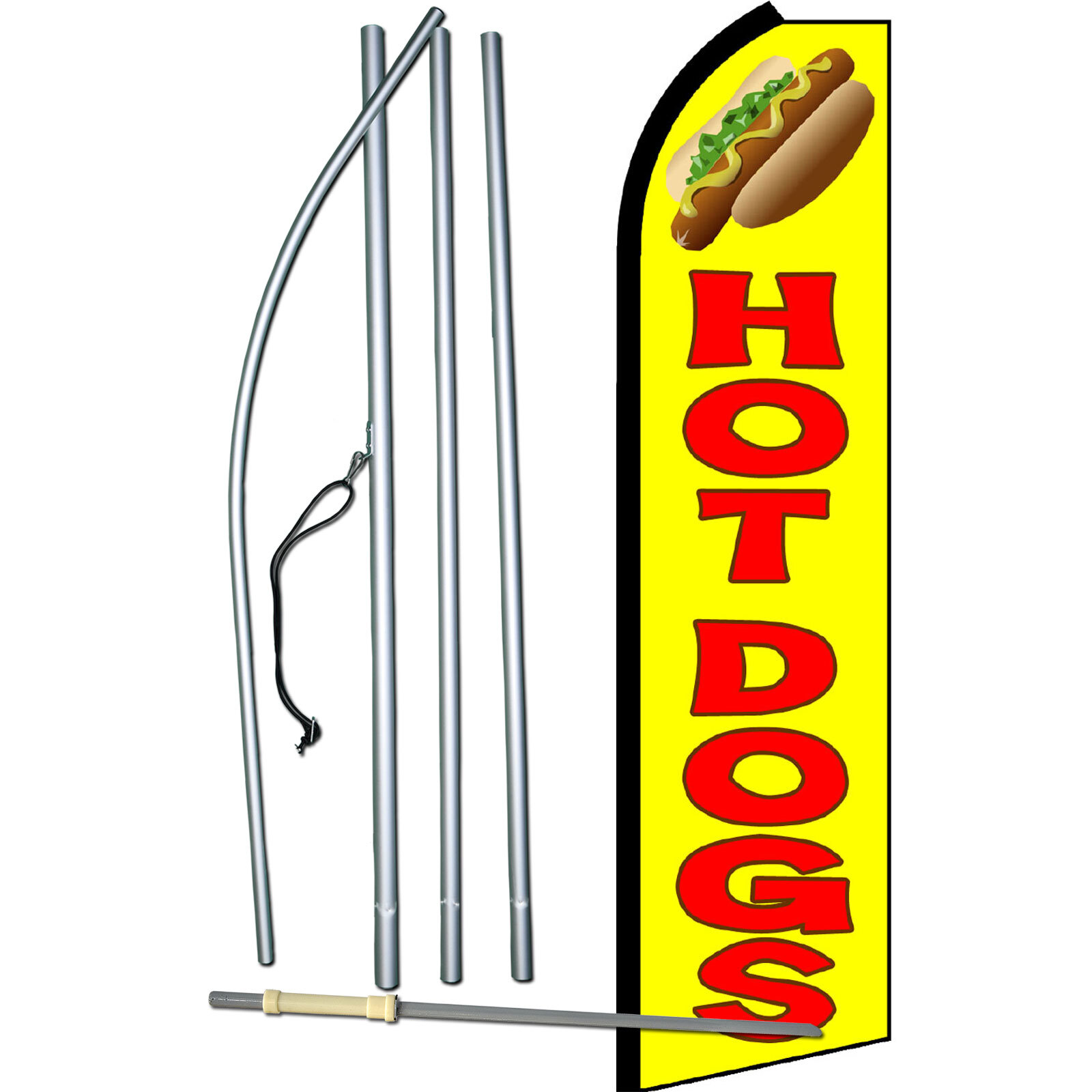 Hot Dogs Yel/Rd Complete Swooper Flag Bundle