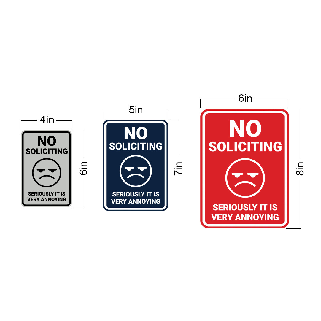 Portrait Round No Soliciting Seriously it is Very Annoying Wall or Door Sign