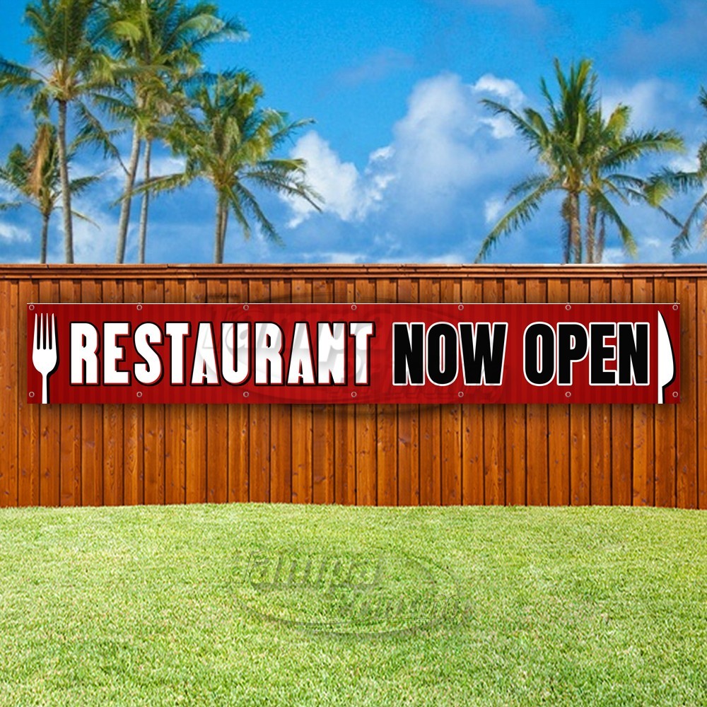 RESTAURANT NOW OPEN Advertising Business Food Vinyl Banner Flag Sign USA XL01673