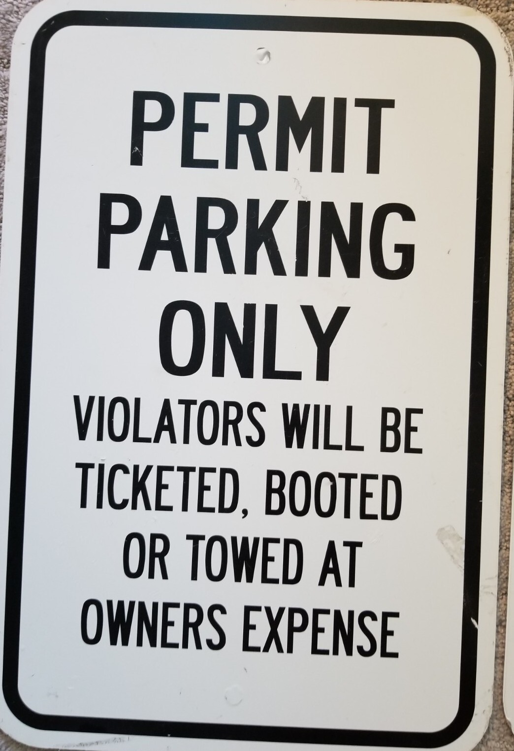 3 Signs 12″x18″ Heavy Gauge Aluminum Signs 1 – RESIDENT PARKING ONLY, 2 – PERMIT