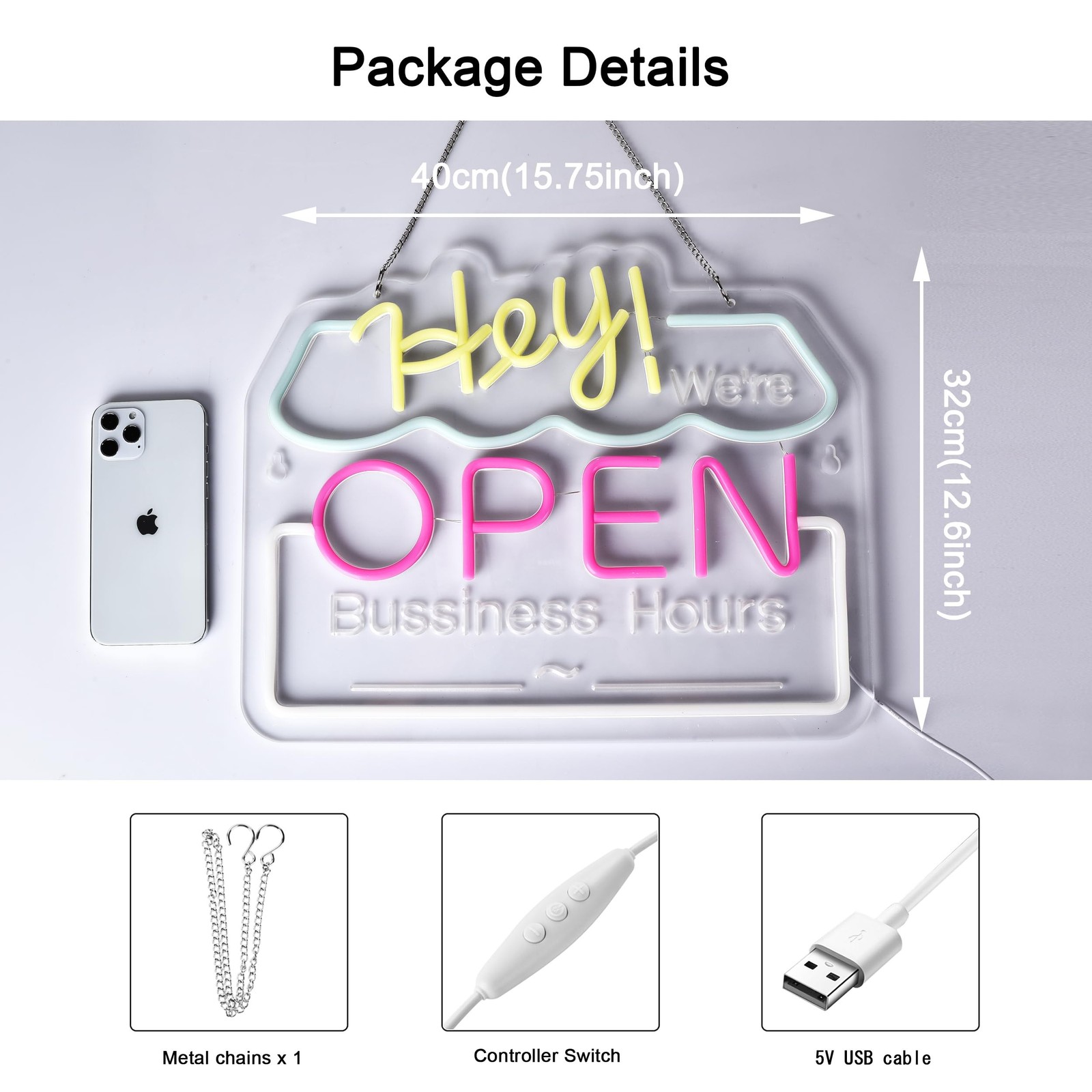 OPEN Neon Sign, Neon Lights Hanging Wall Art Decoration for Business Restatur…