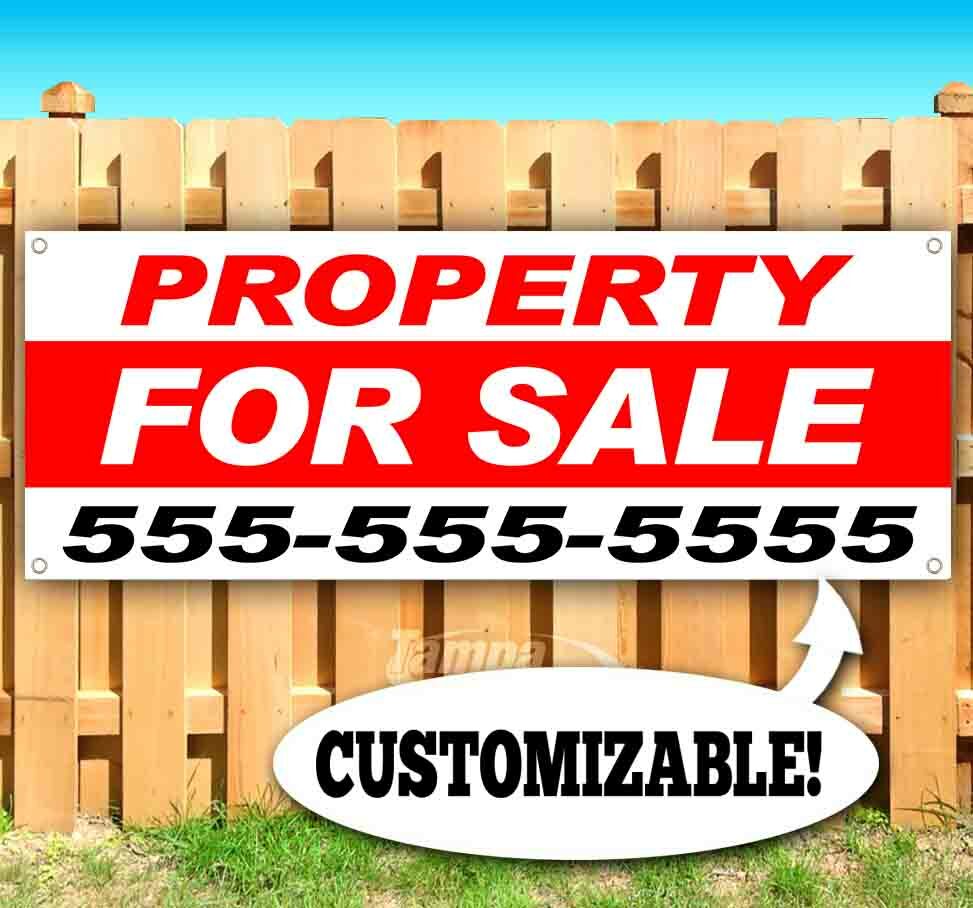 PROPERTY FOR SALE CUSTOMIZE Advertising Vinyl Banner Flag Sign Many Sizes USA