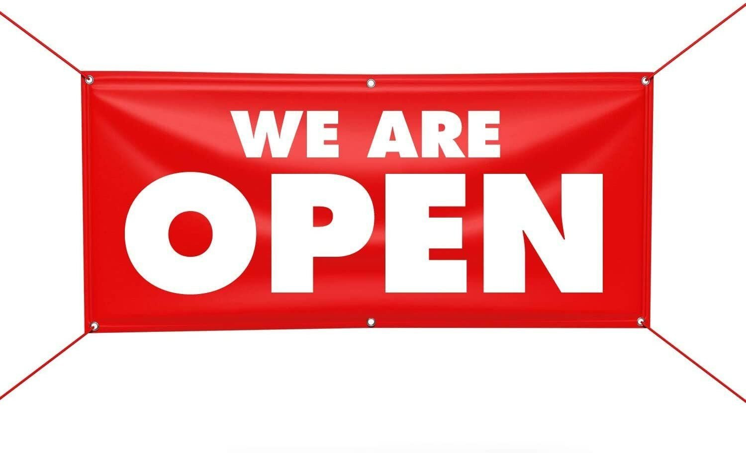 We are Open Banner Sign, 13 oz Heavy Duty Waterproof We are Open Vinyl Banner…