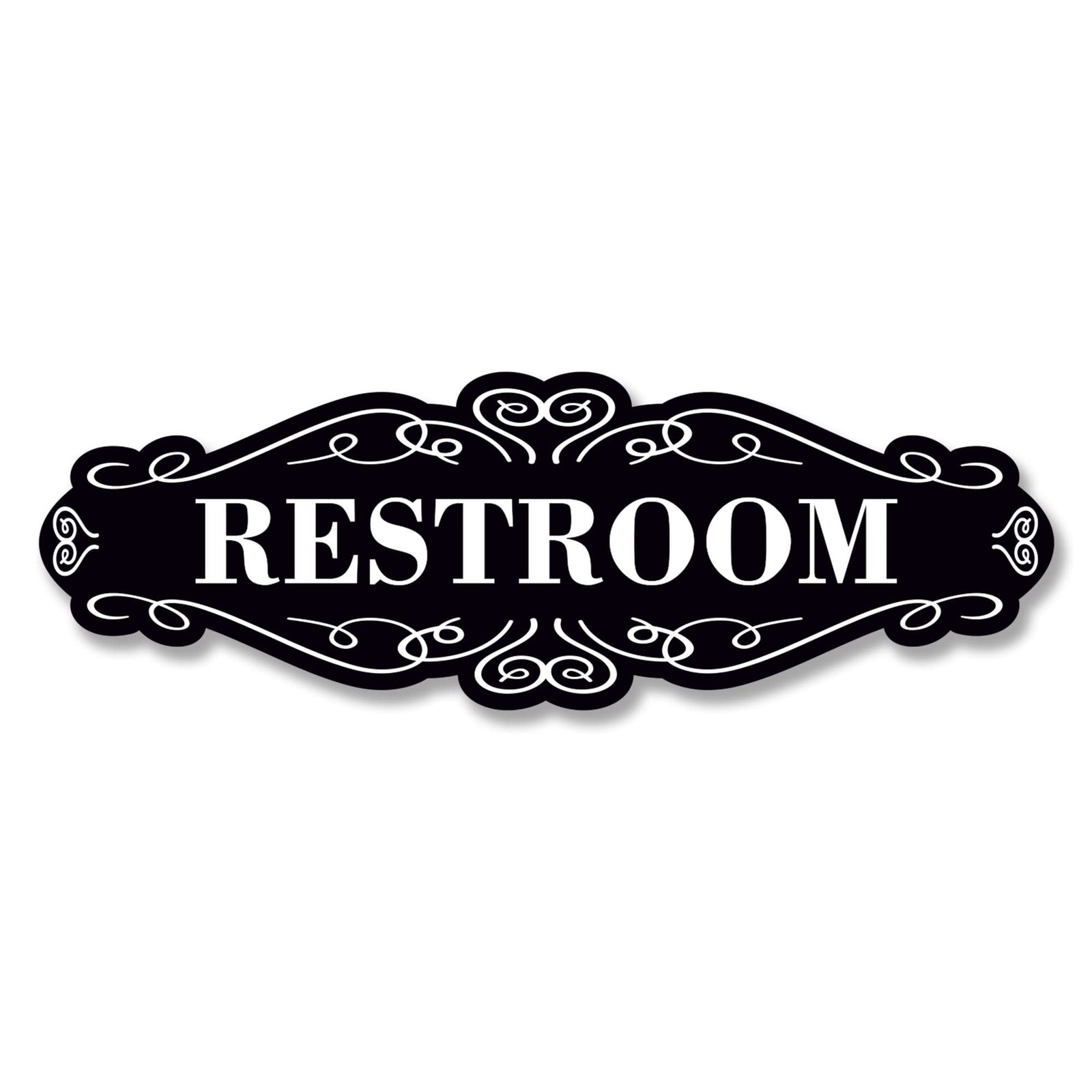Restroom Sign Door 9×3 Inch Dibond SelfAdhesive Unisex Bathroom Waterproof