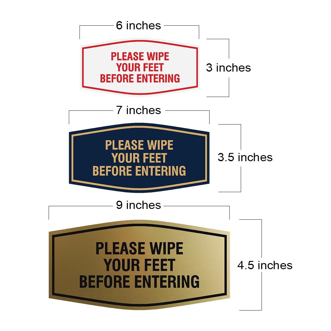 Small Black Fancy Please Wipe Your Feet Before Entering Sign Adhesive Tape