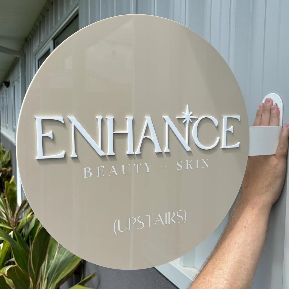 Backlit Round Storefront Sign | Double-Sided Blade Sign | Custom Logo