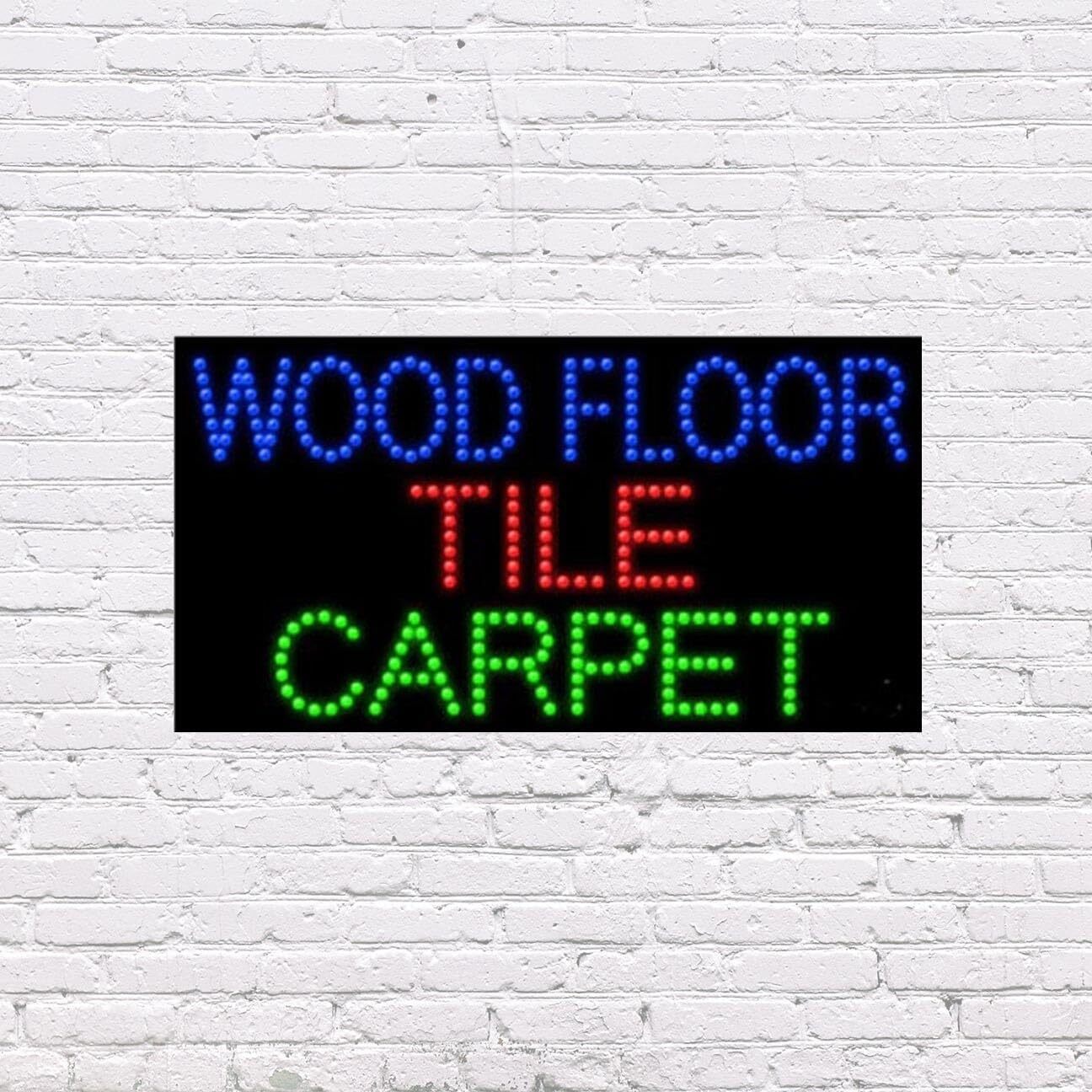 LED Wood Floor Tile Carpet | Light-up Sign | 31″W x 17″H x 2″D