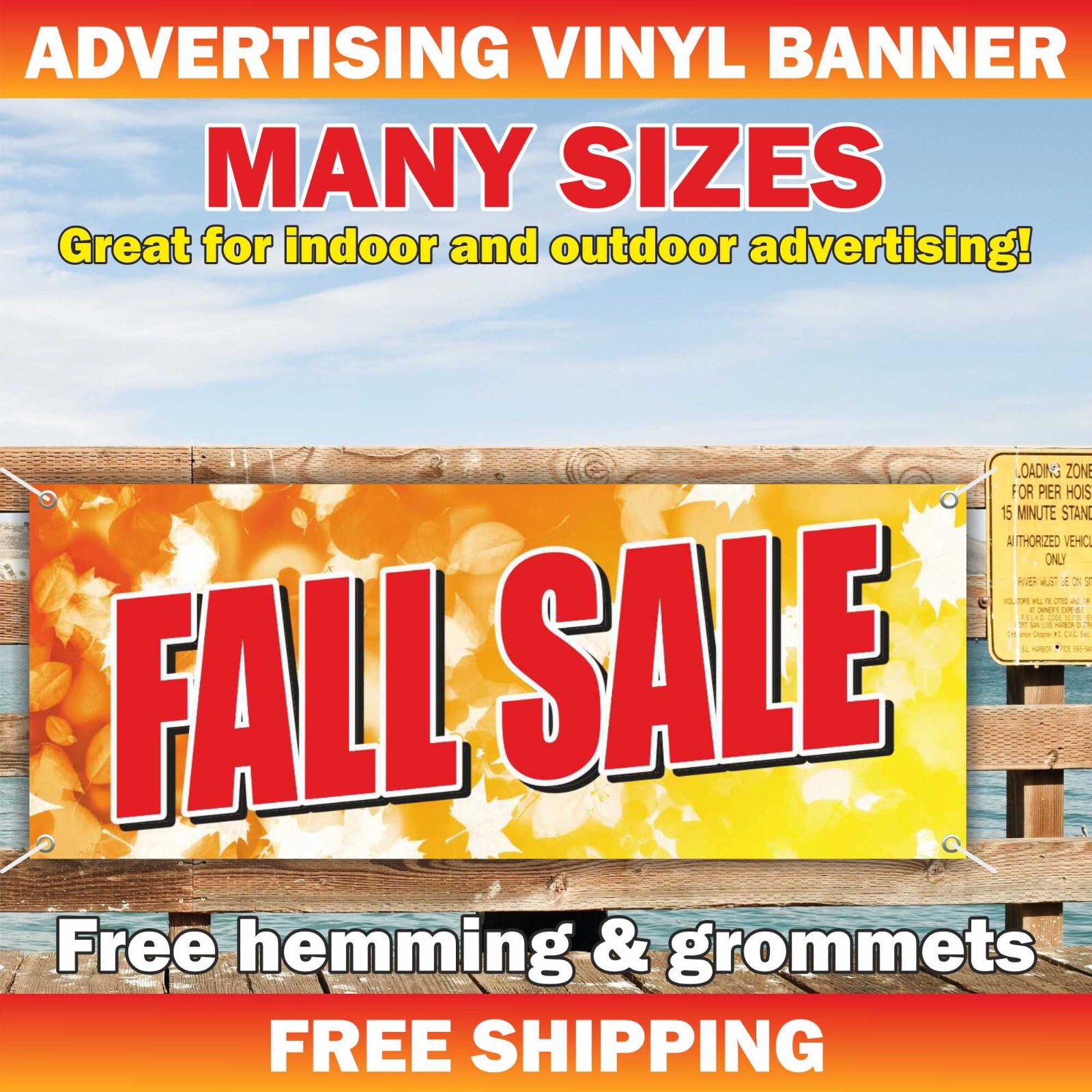 FALL SALE Advertising Banner Vinyl Sign Autumn Festival Discount Clearance Event