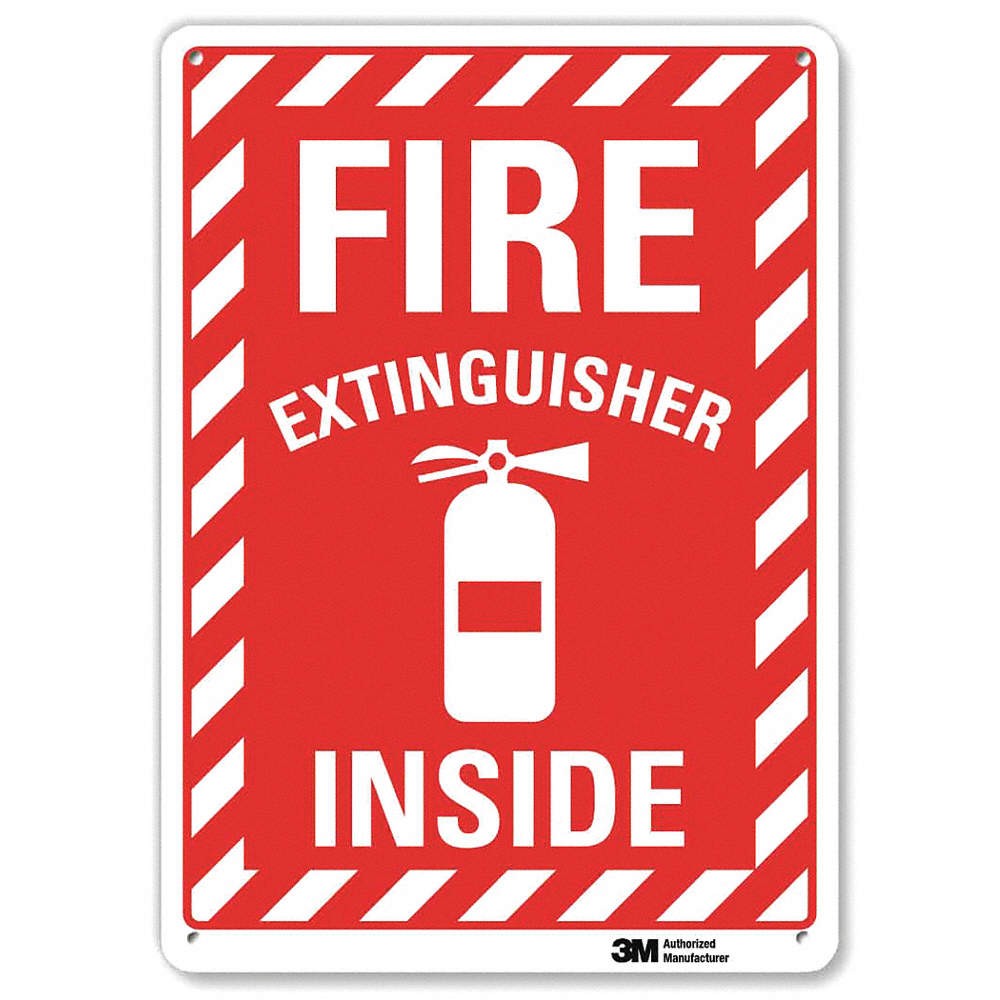 LYLE U1-1060-NA_10x14 Fire Extinguisher Sign,14x10in,Aluminum 464G37