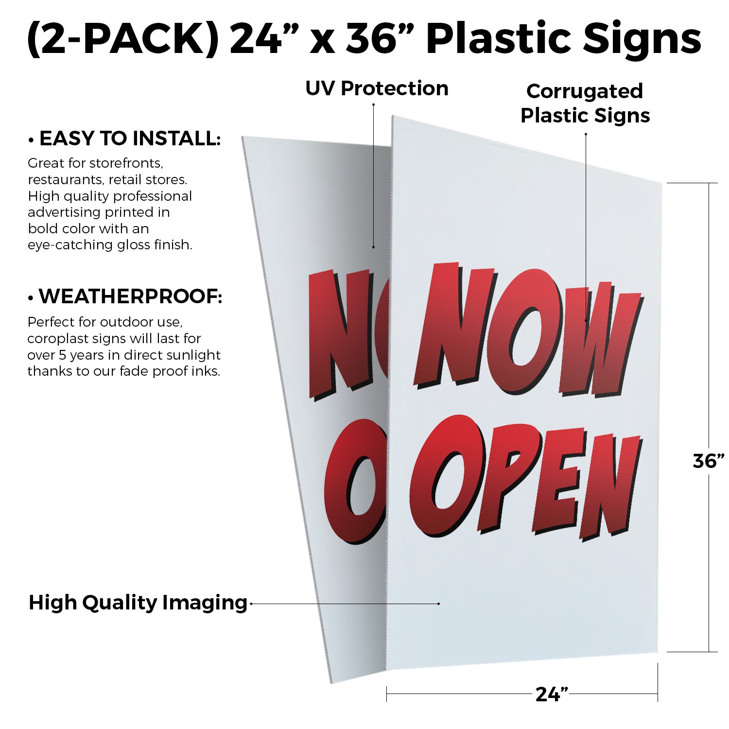 Now Open Heavy Duty A-Frame Sidewalk Sign Business Grand Opening Clear