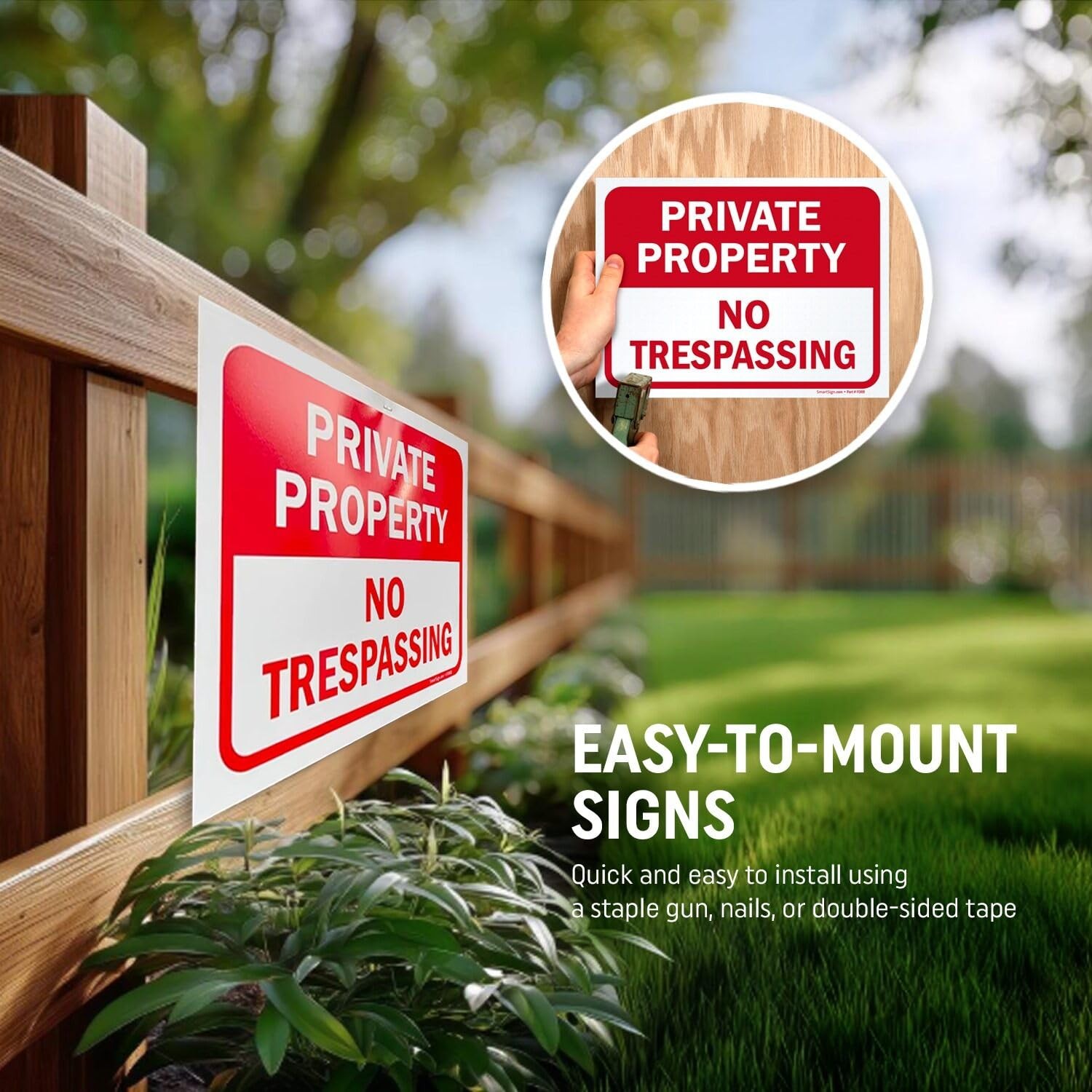 Private Property No Trespassing Sign Pack 5 9×12 Polystyrene Outdoor Durable Scr