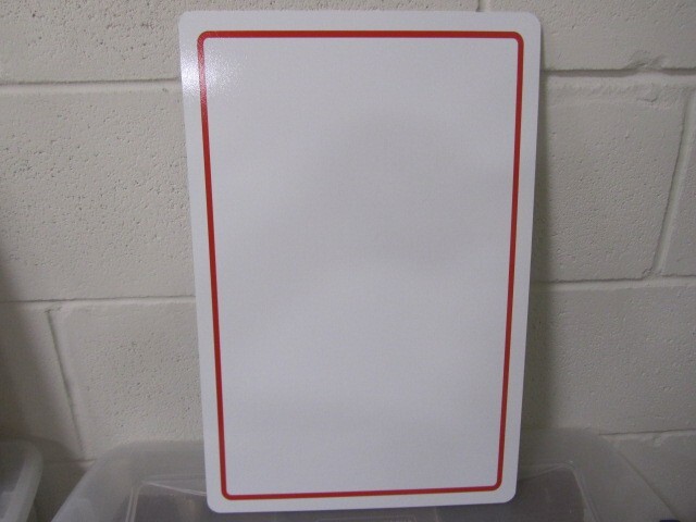 18″x12″ White with Red Outline Aluminum Metal Sign Blank