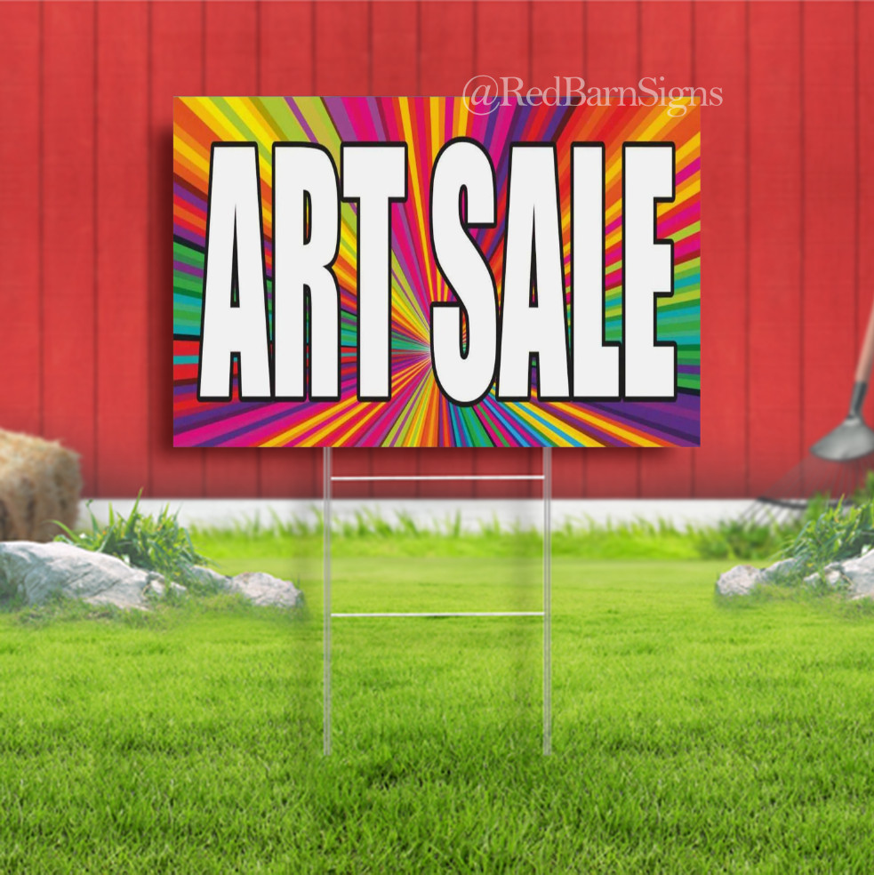 ART SALE clearance discount half price Indoor Outdoor Yard Sign with metal stake