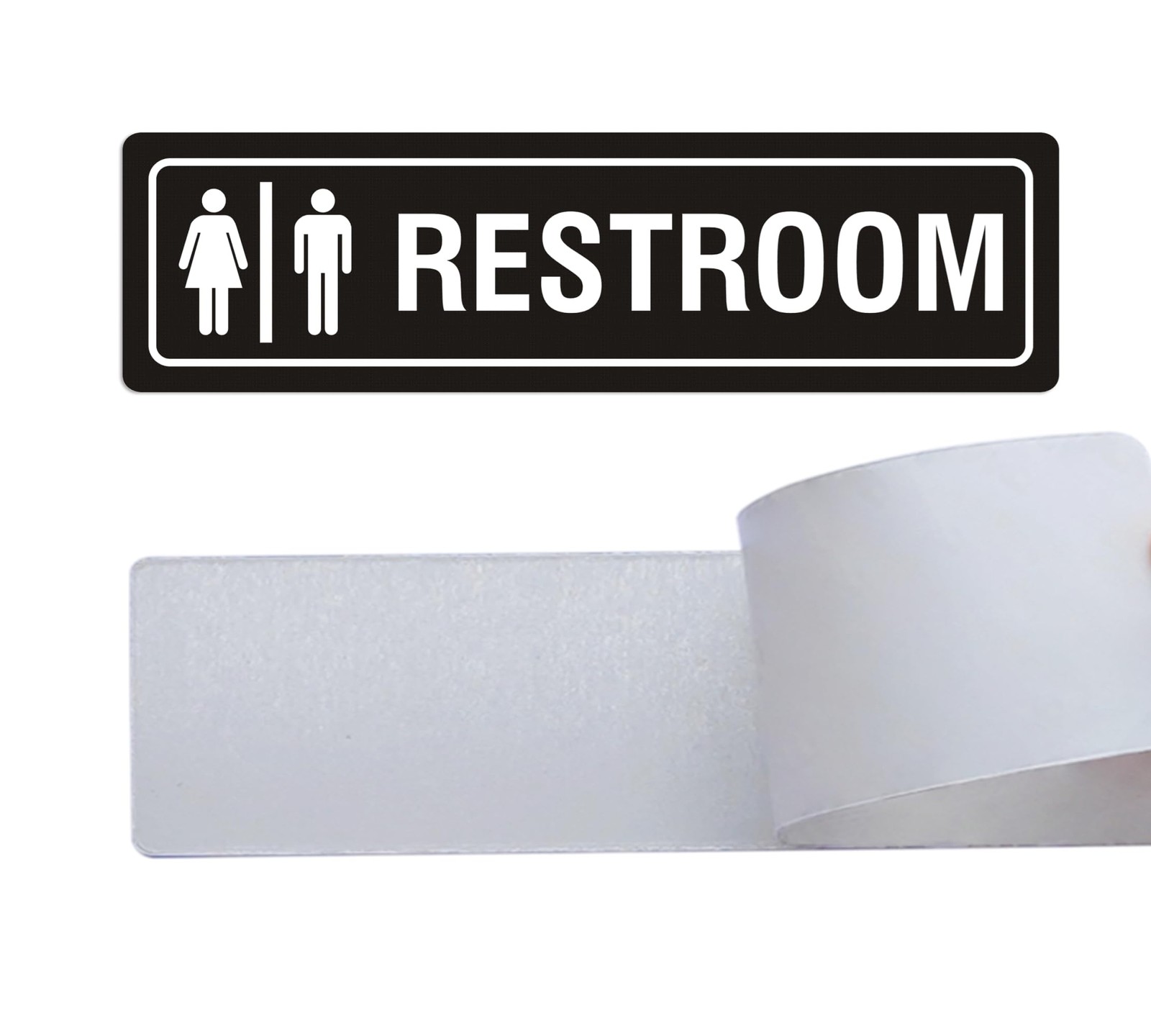 Restroom Sign Unisex for Business and Home, 7″ x 2″ SelfAdhesive Metal for Of…