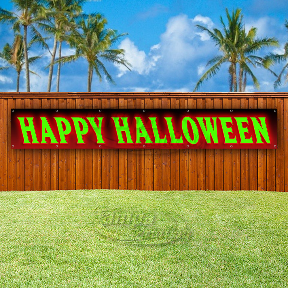 HAPPY HALLOWEEN Advertising Vinyl Banner Flag Sign LARGE SIZES USA COSTUMES