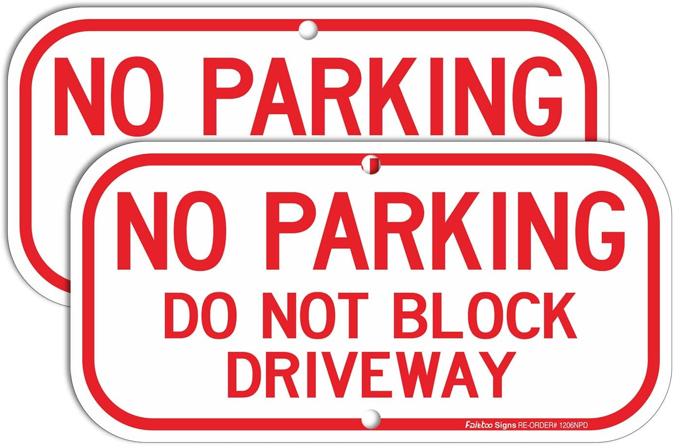 2 Pack No Parking Sign, Do Not Block Driveway Sign, Rust Free, High Visibility