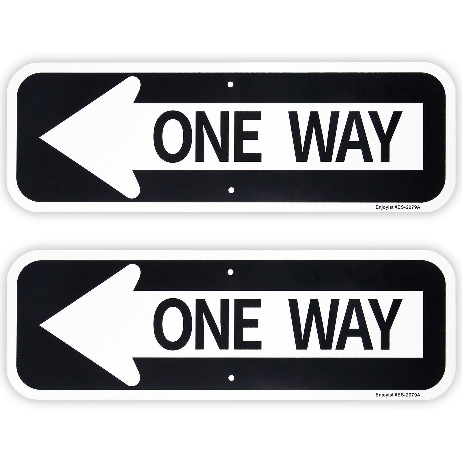 2-Pack Large One Way with Left Arrow Sign 18″x 6″ .04″ Aluminum Reflective Si…